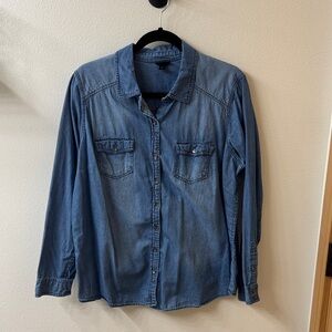 Torrid Blue Button Down Shirt